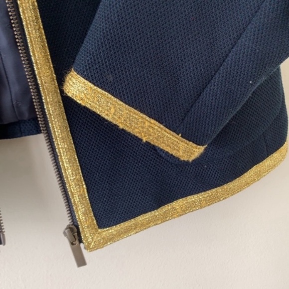 Banana Republic Women Navy Blue And Gold Blazer Size 6 - Picture 5 of 7